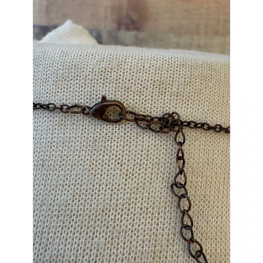 Rose Quartz Tree of Life Wire Wrapped Pendant Necklace Copper Tone